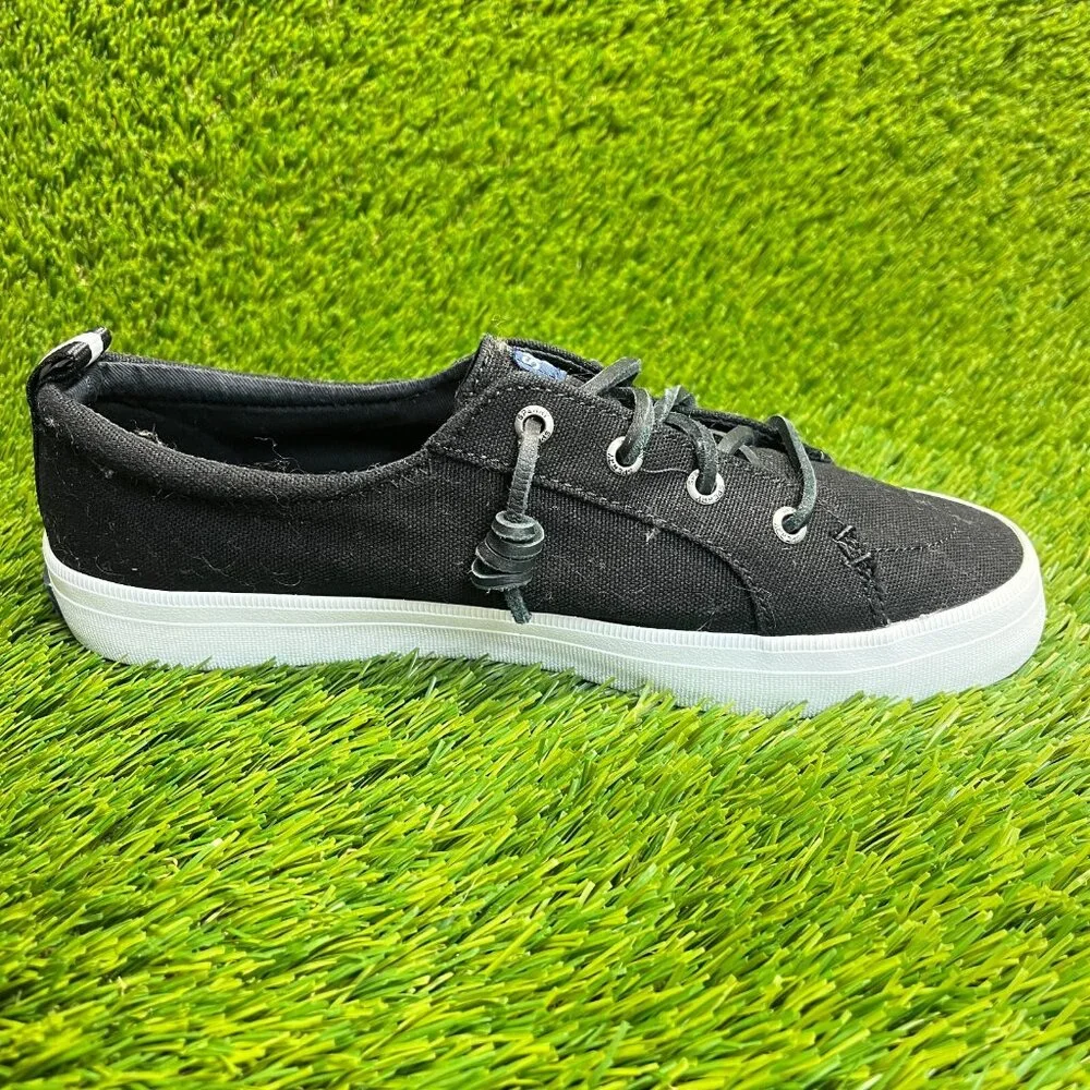 Sperry Crest Vibe Womens Size 8.5 Linen Black Casual Walking Shoes Sneakers_4